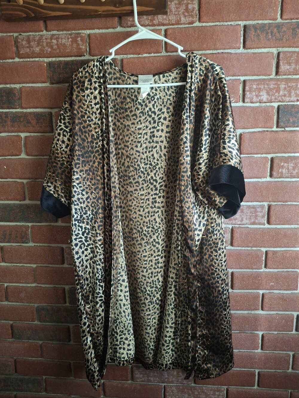 Vintage Delicates Woman Leopard Print Polyester Robe